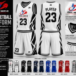 Basketball Uniform – White Navy Gold