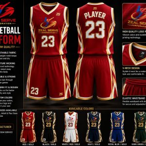 Basketball Uniform – Red Gold