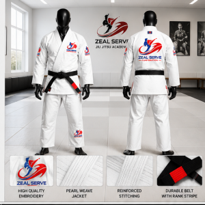 Premium 450 GSM Pearl Weave Brazilian Jiu-Jitsu Gi – White | OEM & Private Label